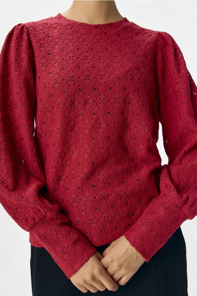 OBJLAILA L/S RE TOP NOOS 23046626 KARANDA RED